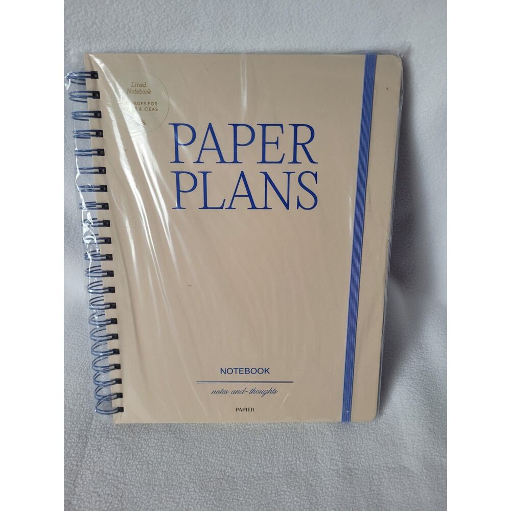 Papier 150 page Ruled Notebook 11"x8.5" Spiral Typographic Journal Paper Plans
